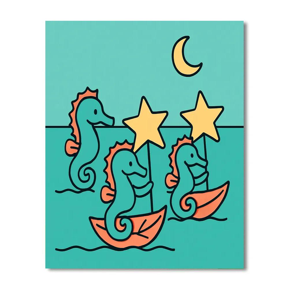 Star Sailor Seahorses Paint by numbers art