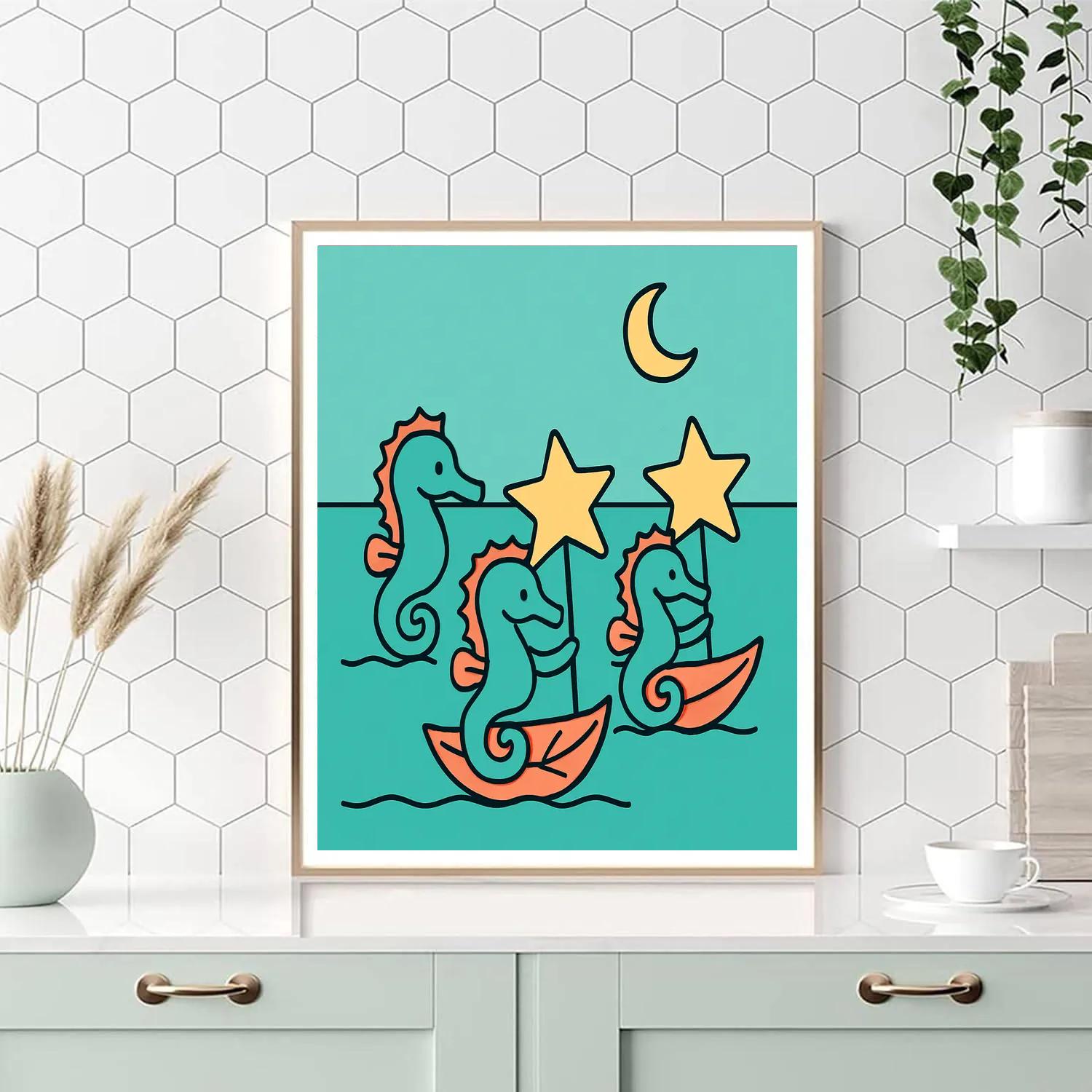 Star Sailor Seahorses Paint by numbers art