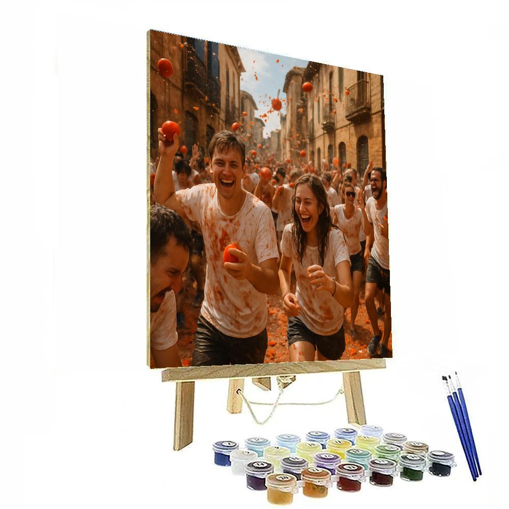 La Tomatina Festival Chaos paint by number