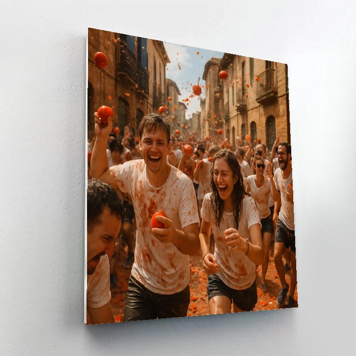 La Tomatina Festival Chaos paint by number