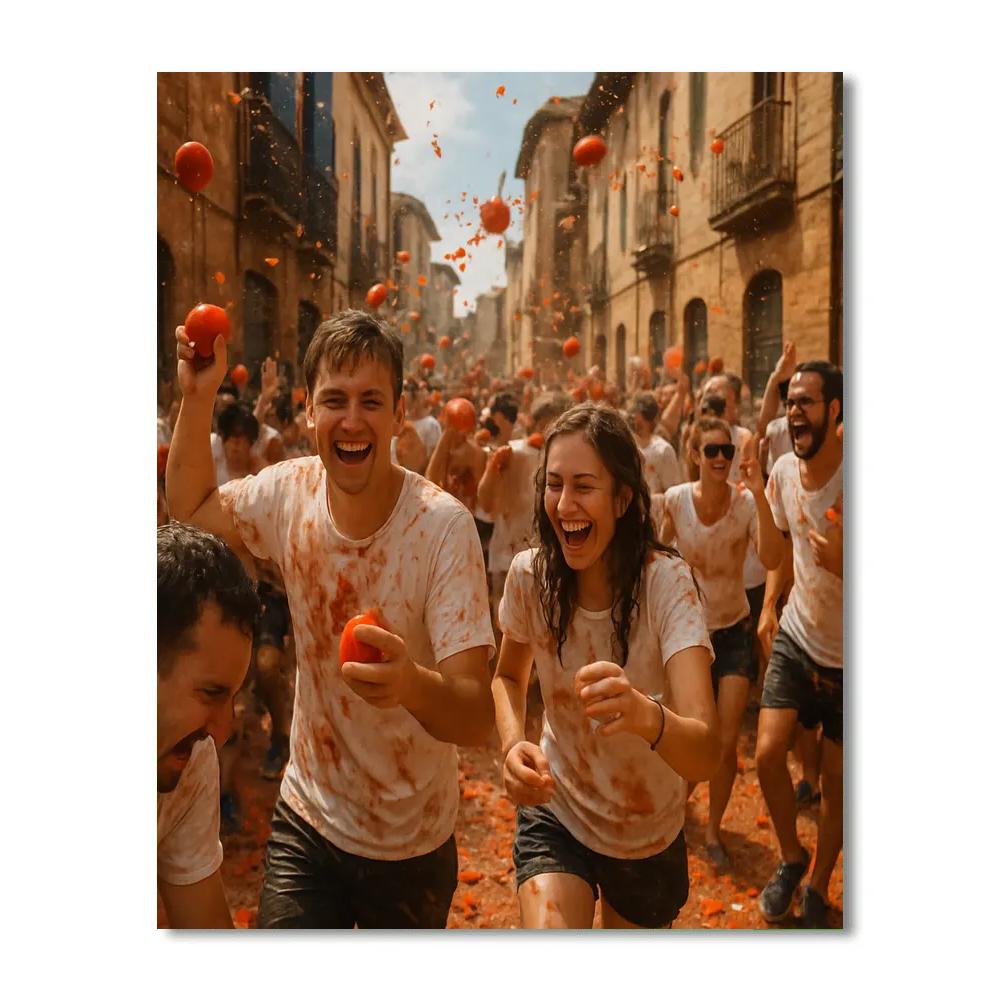 La Tomatina Festival Chaos paint by number