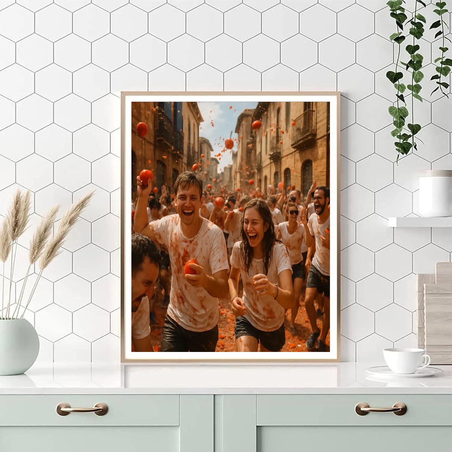 La Tomatina Festival Chaos paint by number