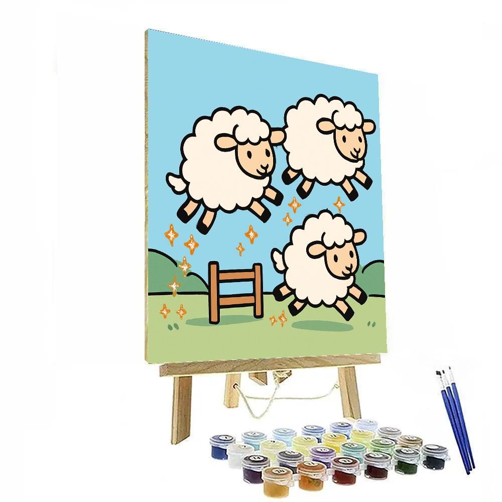 Shooting Star Sheep Show Paint by numbers kits