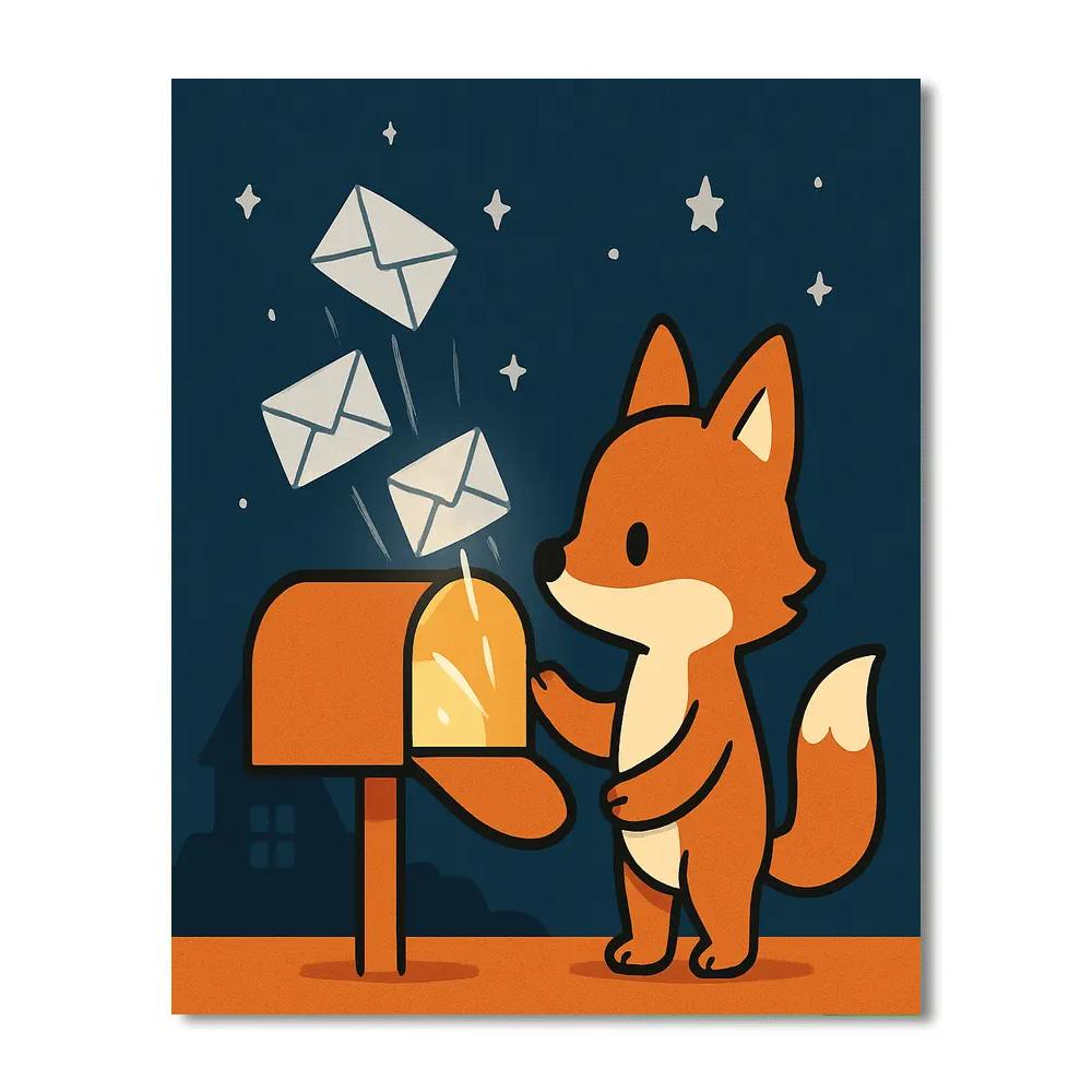 Moonbeam Mailbox Fox painting number kit