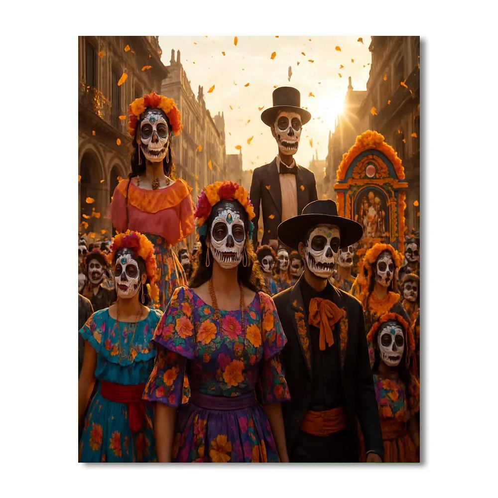 Day Of The Dead Parade Mexico City paint by number