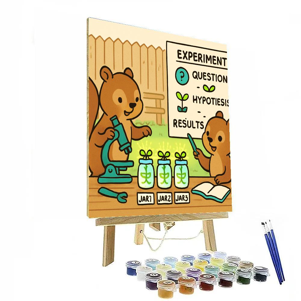 Star-Sprout Squirrel Scientists DIY paint by numbers