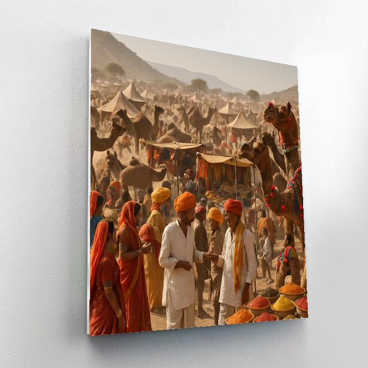 Pushkar Camel Fair Bazaar Scene Numbered painting kits