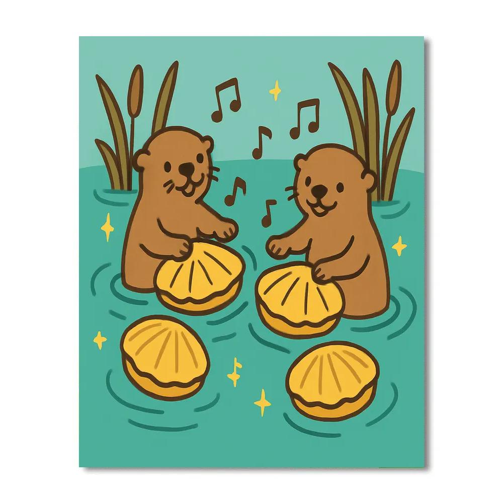 Orbiting Otter Orchestra Paint by numbers art