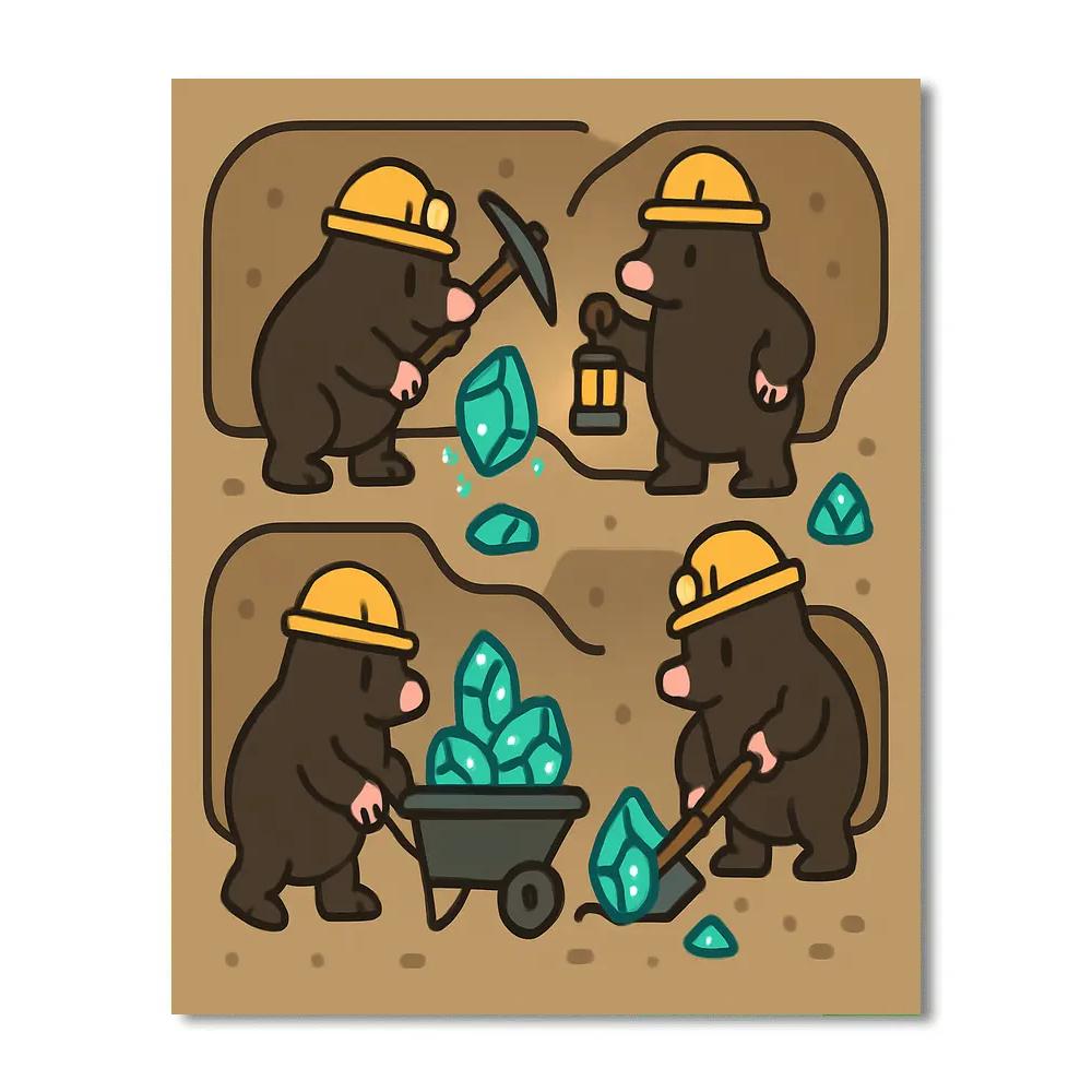 Meteor Miner Moles Painting by numbers kit