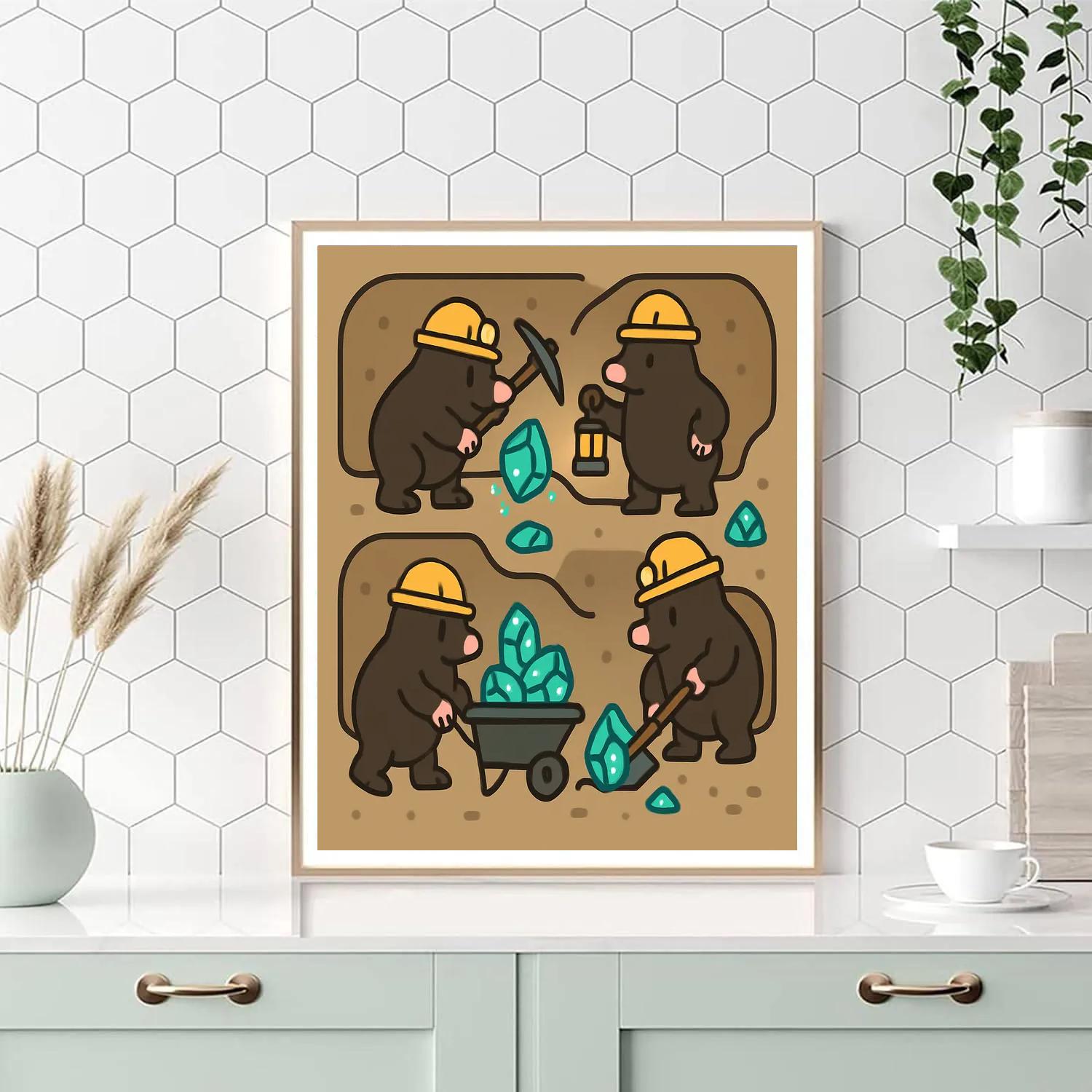 Meteor Miner Moles Painting by numbers kit