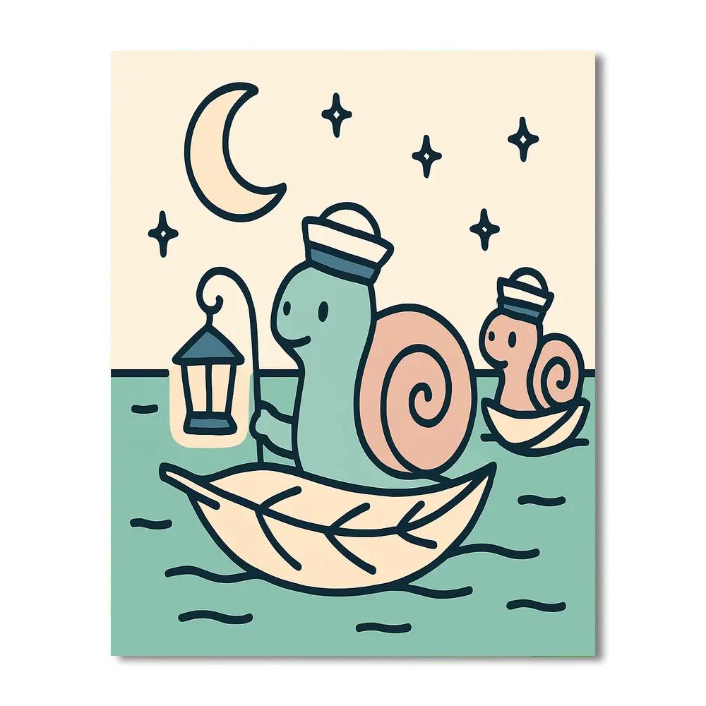 Stellar Sailor Snails DIY paint by numbers