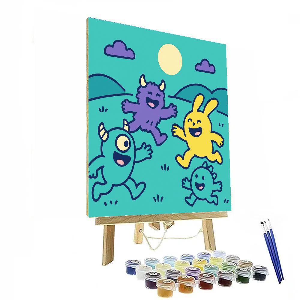 Moonlit Meadow Monsters paint by number