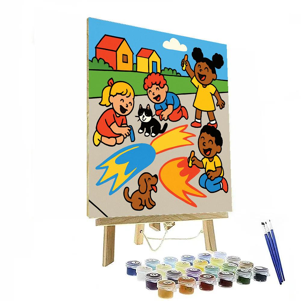 Comet Chalk Street Jam Number painting