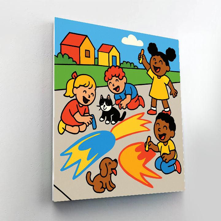 Comet Chalk Street Jam Number painting