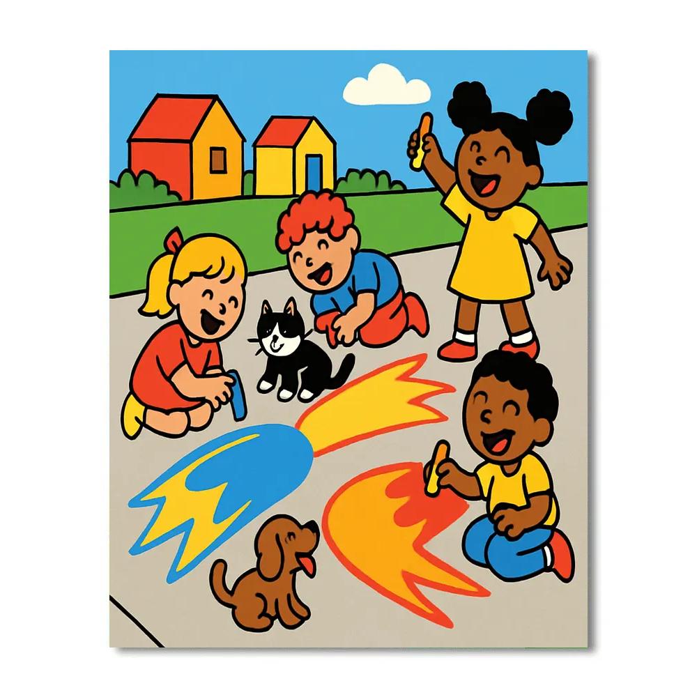 Comet Chalk Street Jam Number painting