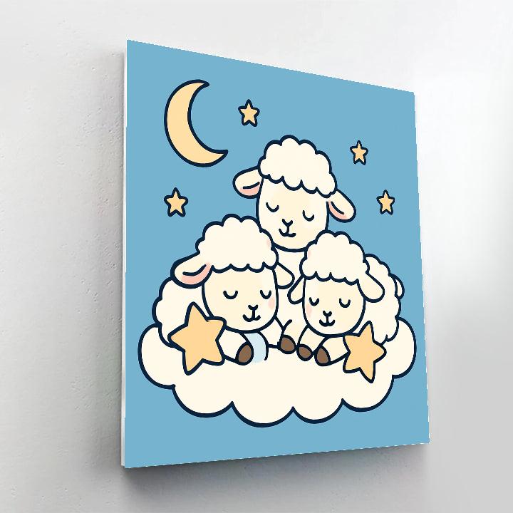 Lullaby Luna Lambs Numbered painting kits
