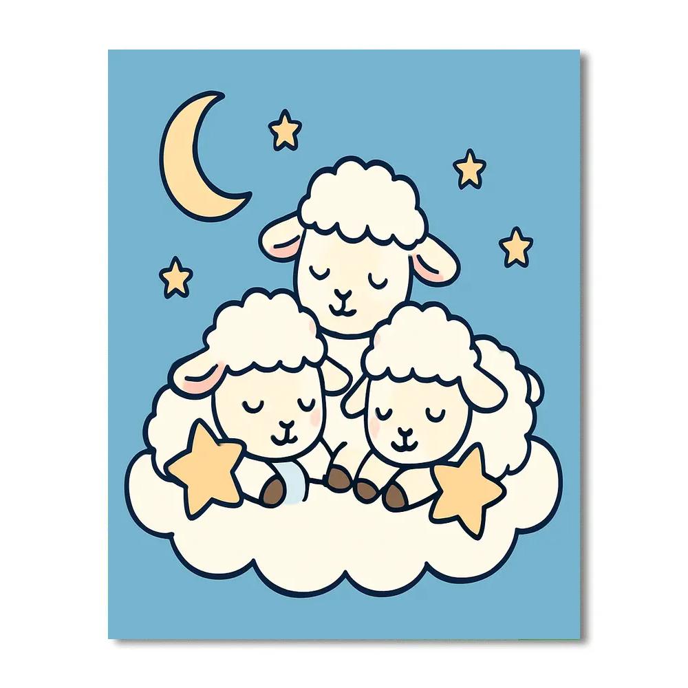 Lullaby Luna Lambs Numbered painting kits
