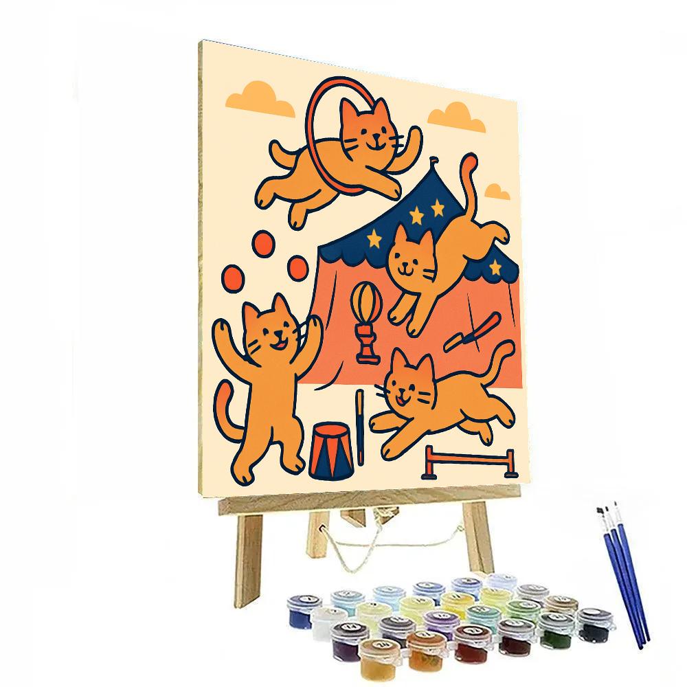 Celestial Circus Cats Painting by numbers kit