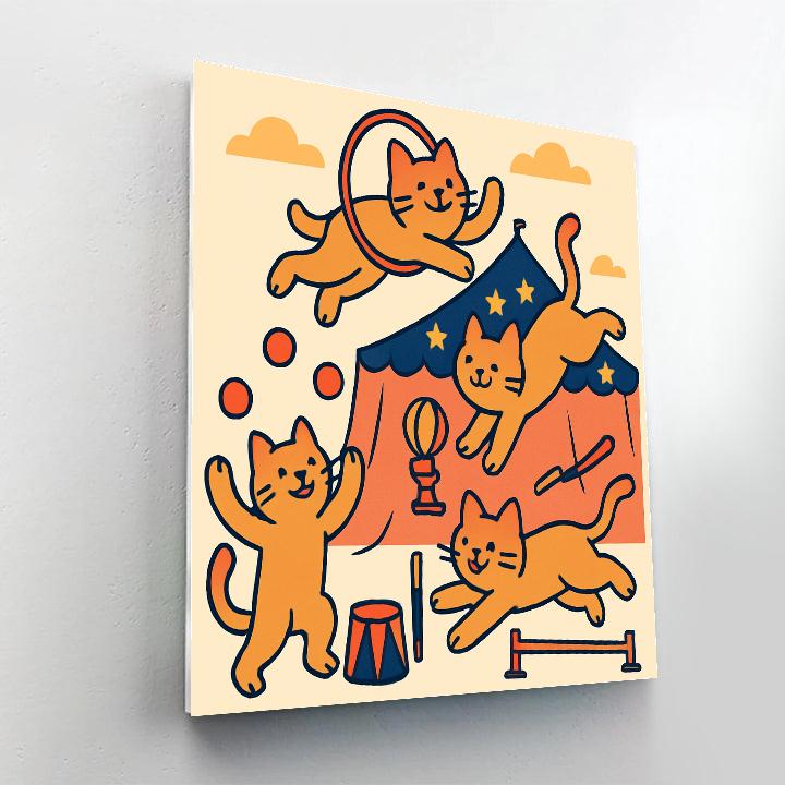 Celestial Circus Cats Painting by numbers kit
