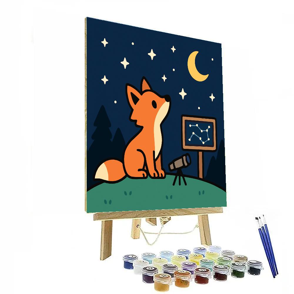 Stargazing Fox DIY paint by numbers