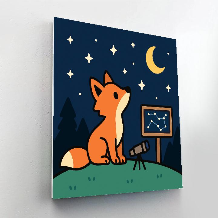 Stargazing Fox DIY paint by numbers