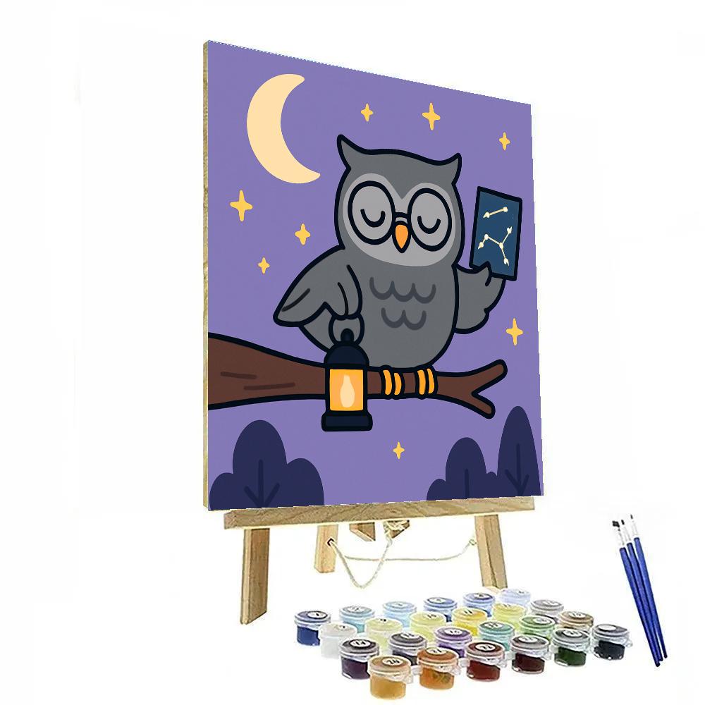 Moonlight Owl Patrol paint by numbers