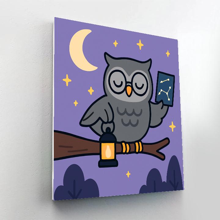 Moonlight Owl Patrol paint by numbers