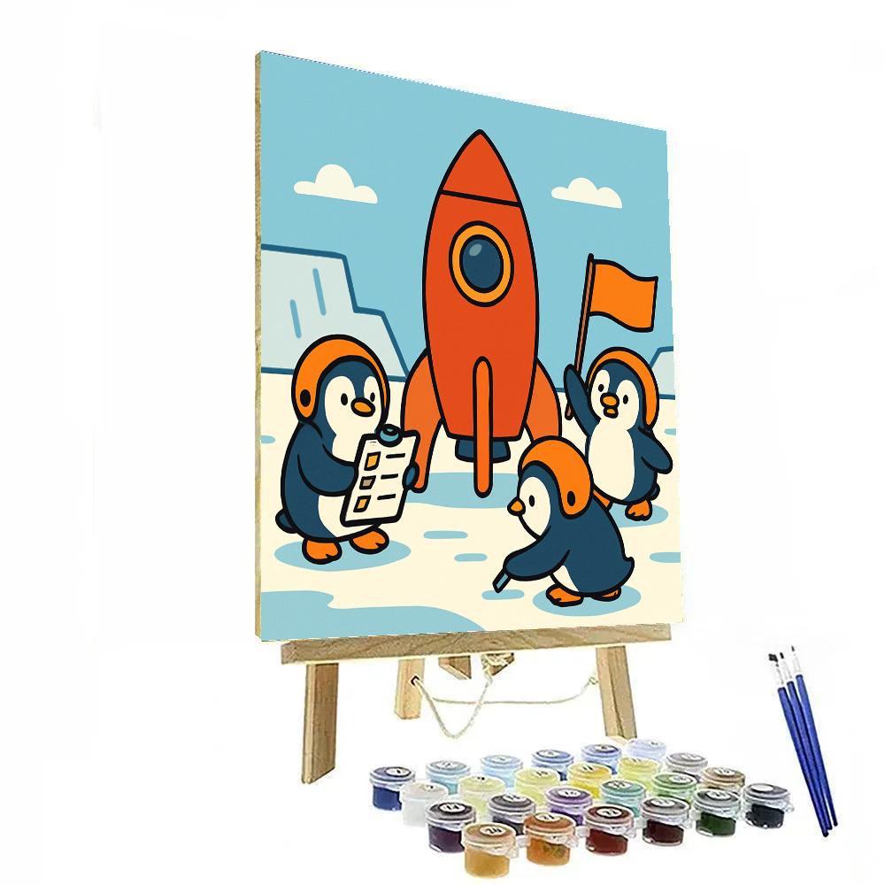 Rocket Penguin Crew Numbered painting kits