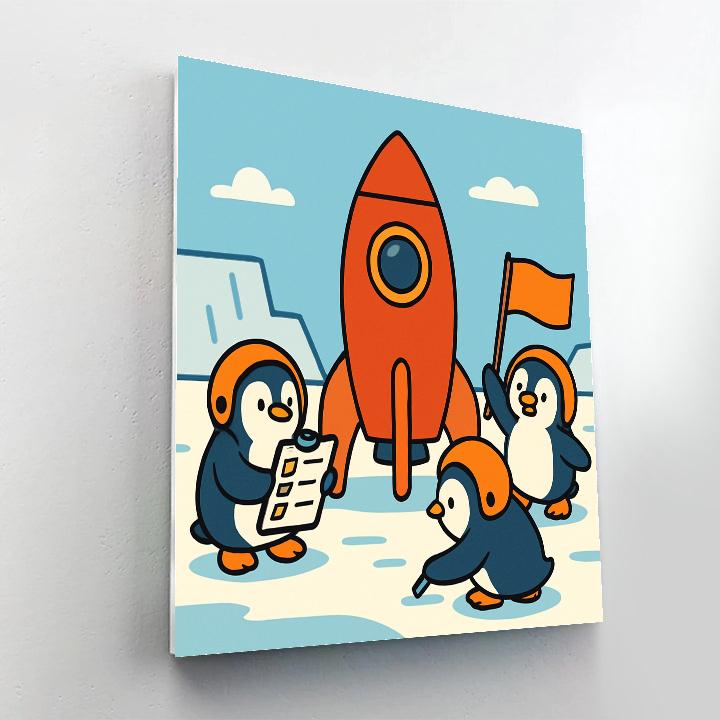 Rocket Penguin Crew Numbered painting kits