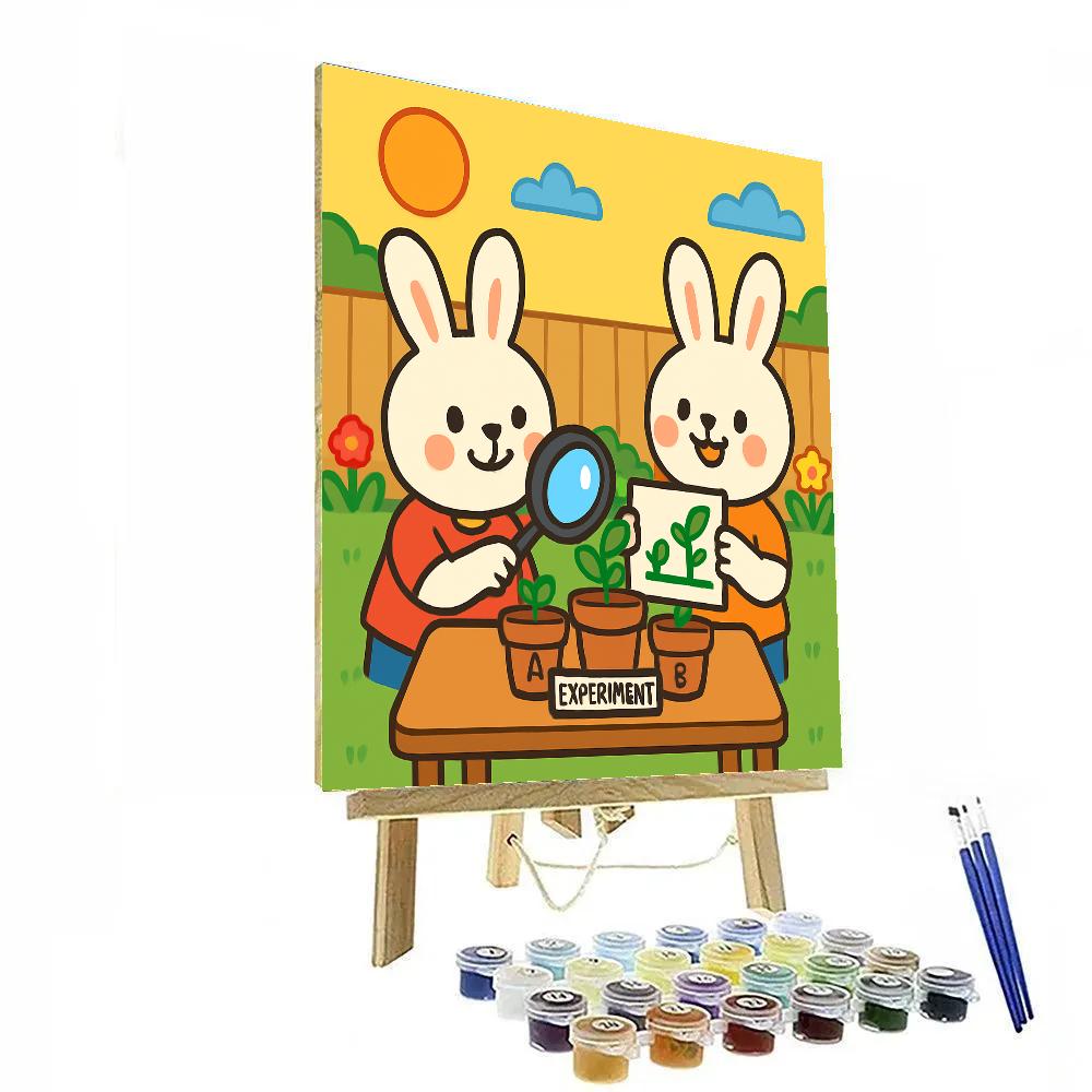 Garden Science Rabbits Painting by numbers kit