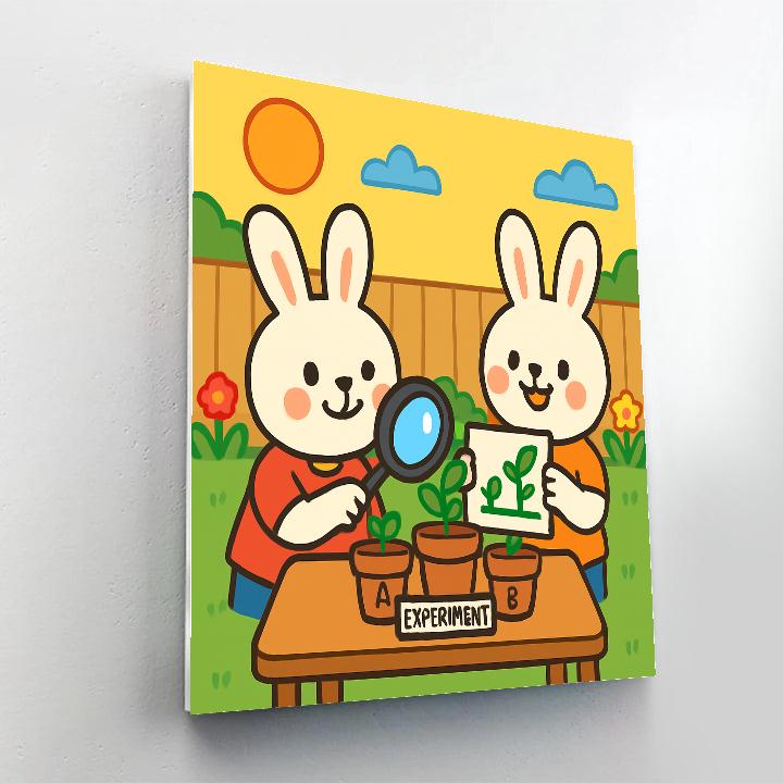 Garden Science Rabbits Painting by numbers kit