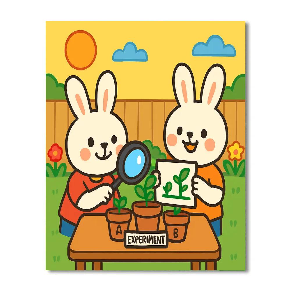 Garden Science Rabbits Painting by numbers kit