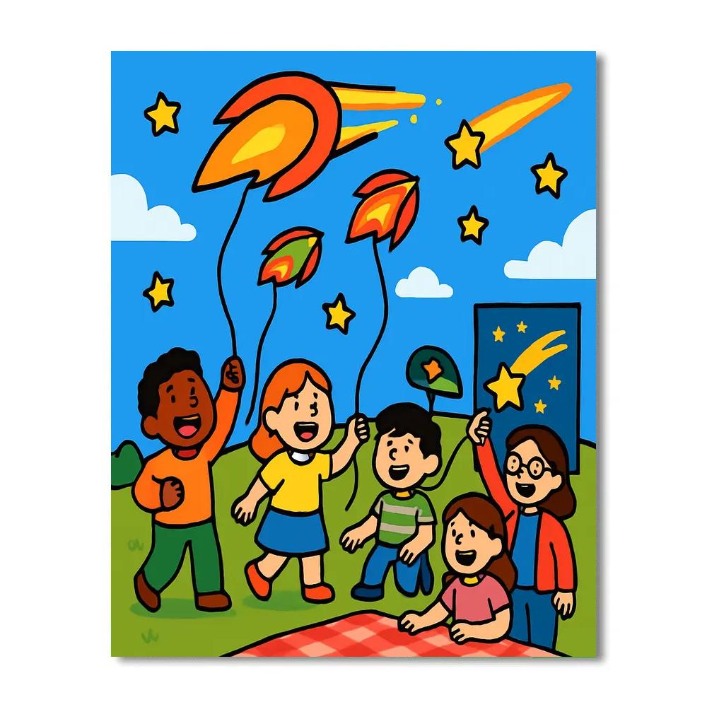 Meteor Kite Festival painting number kit