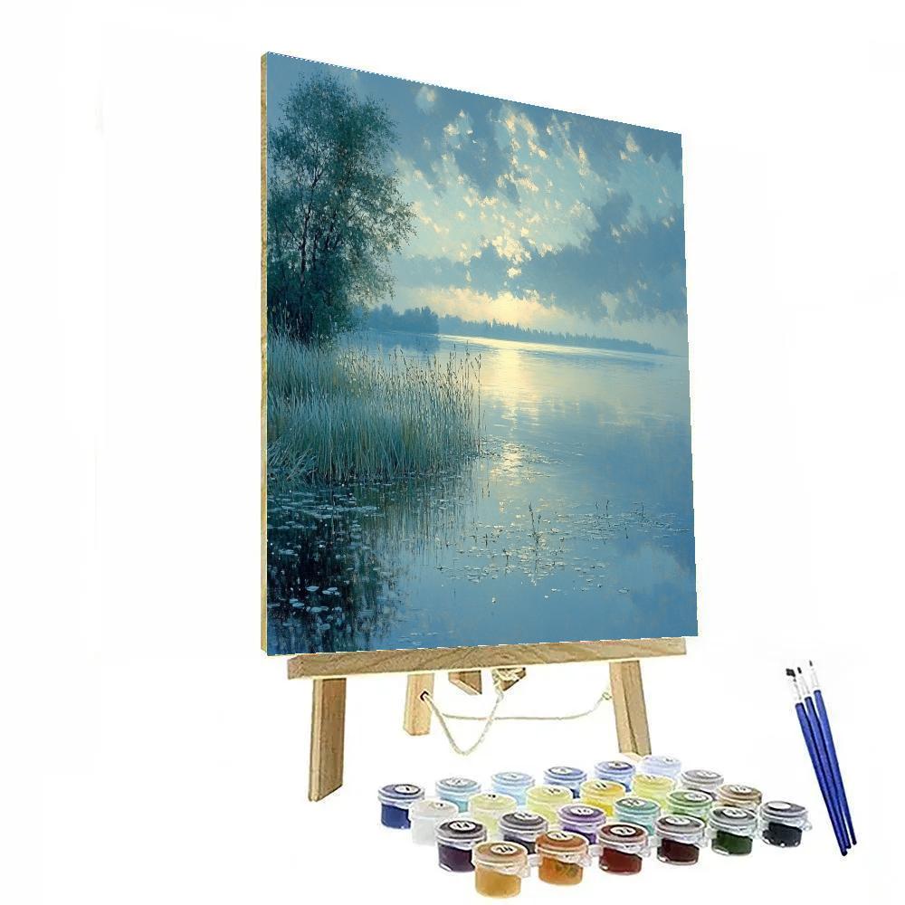 Monet Inspired Misty Lakeshore paint by color