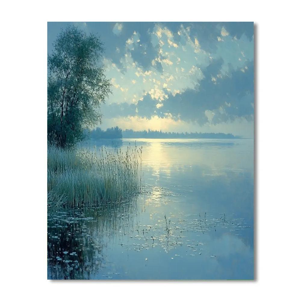 Monet Inspired Misty Lakeshore paint by color
