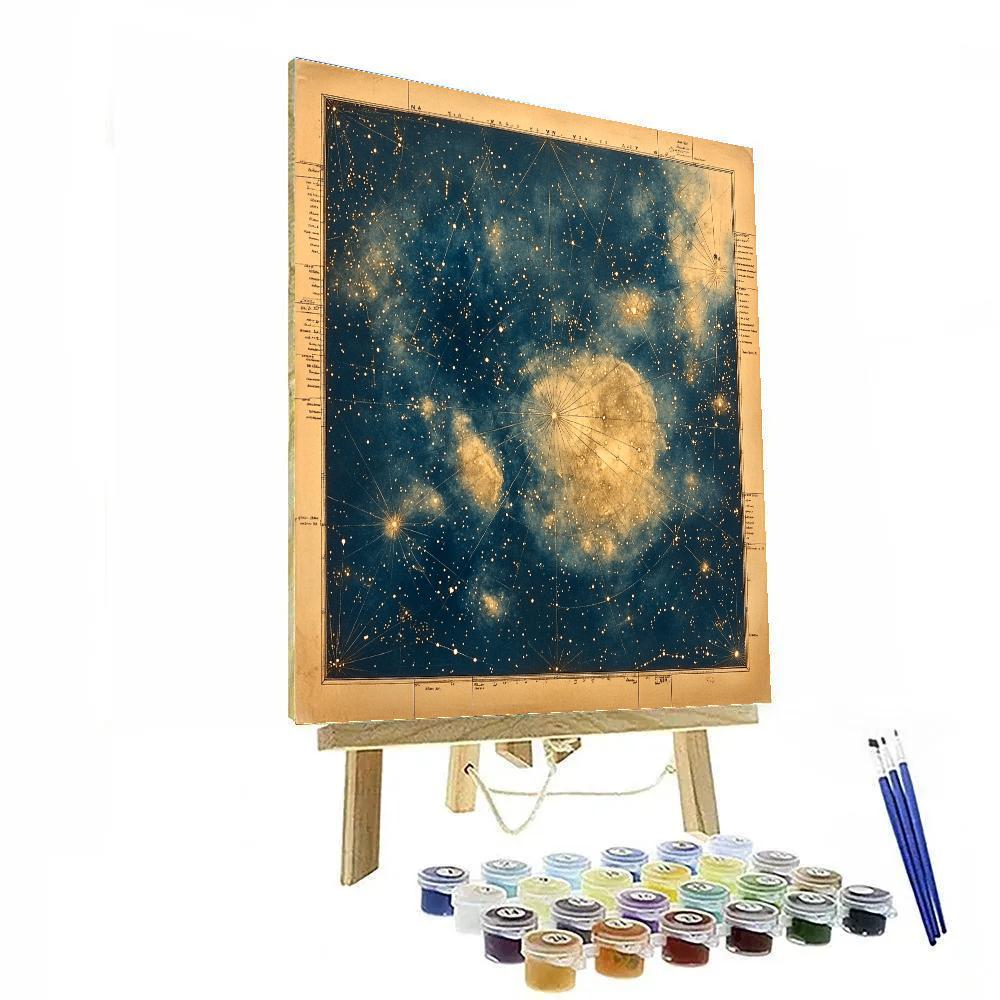 Leonardo Da Vinci Inspired Celestial Constellation Map paint by number