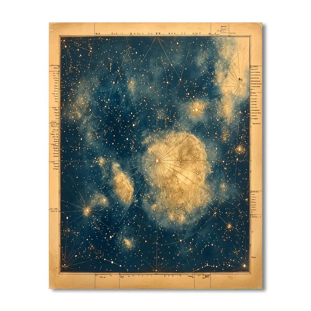 Leonardo Da Vinci Inspired Celestial Constellation Map paint by number