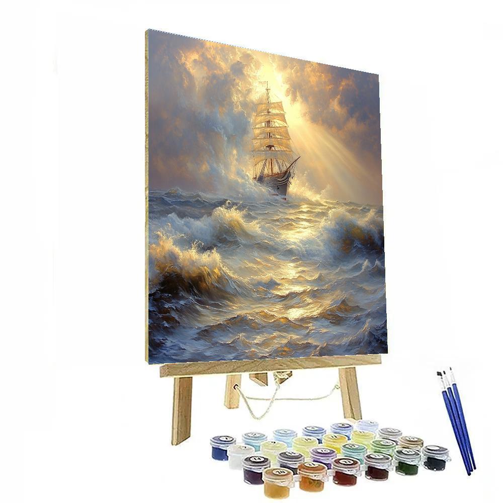 Turner Inspired Ship In Storm paint by number