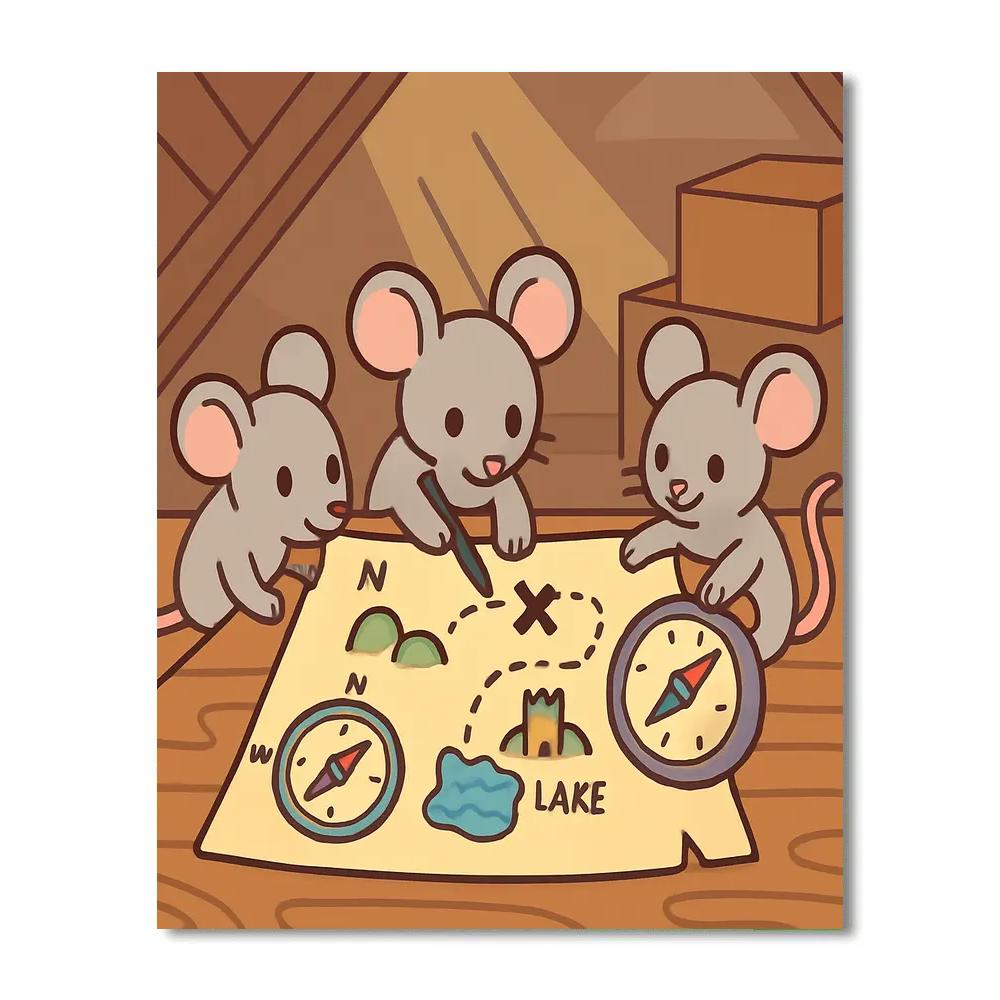 Map Making Mice painting number kit