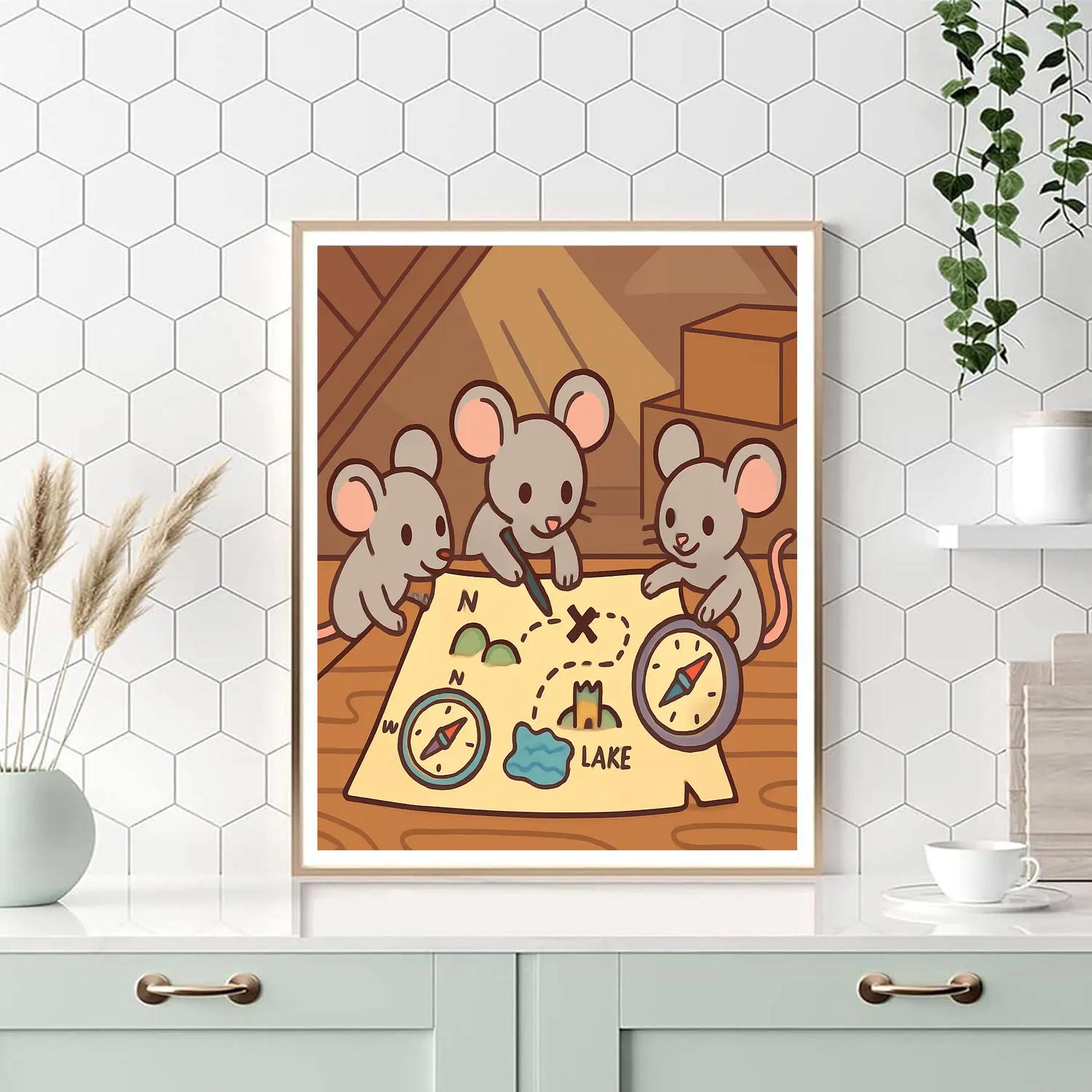 Map Making Mice painting number kit