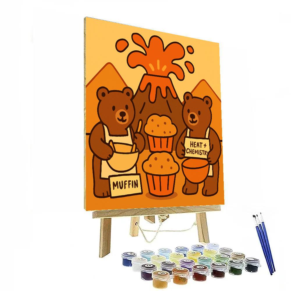 Volcano Baking Bears paint by color