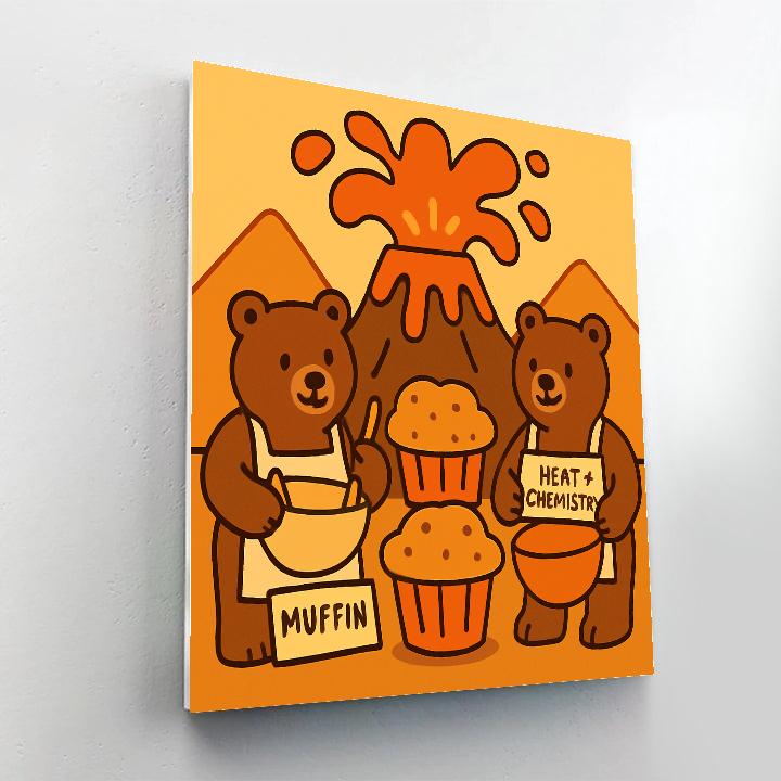 Volcano Baking Bears paint by color