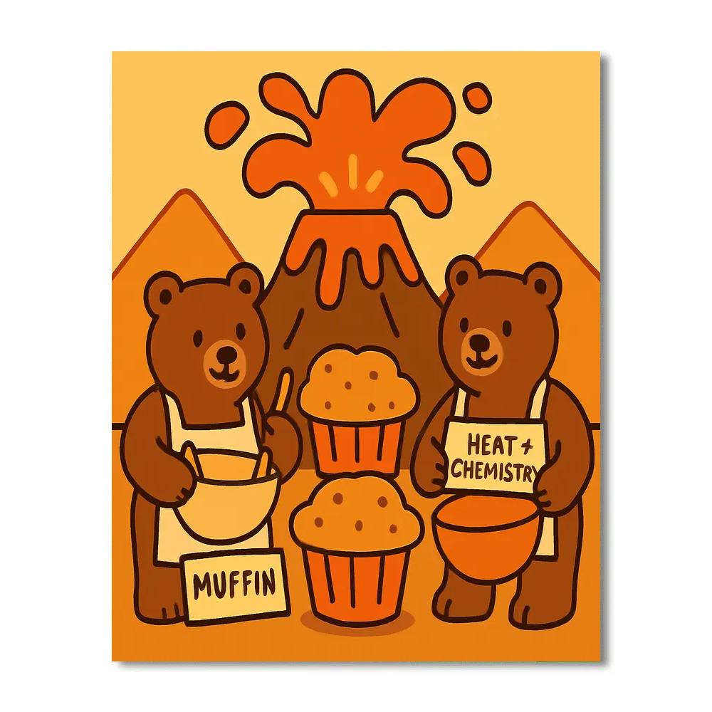 Volcano Baking Bears paint by color