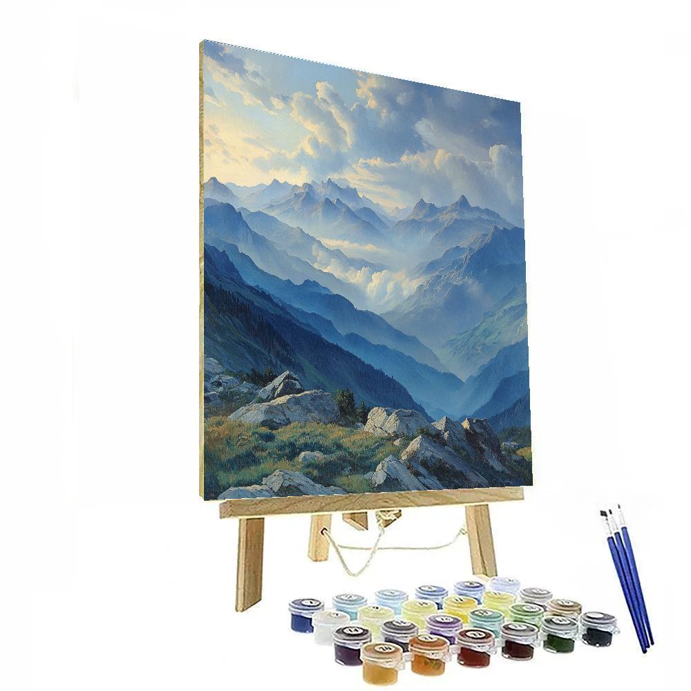 Leonardo Da Vinci Inspired Mountain Cloud Passage paint by color