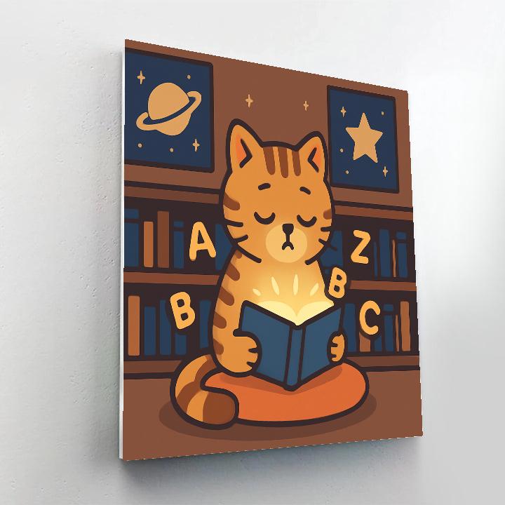 Stellar Library Cat DIY paint by numbers