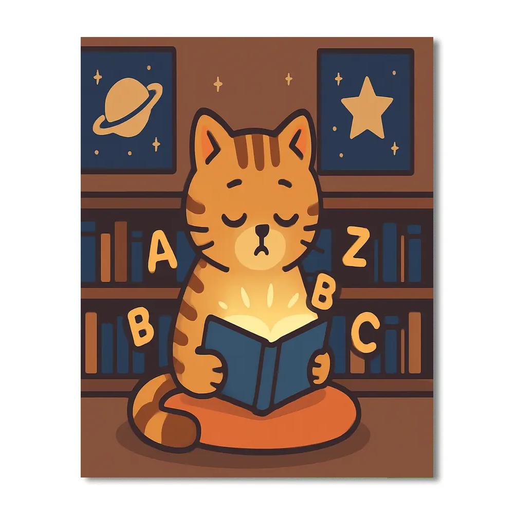 Stellar Library Cat DIY paint by numbers