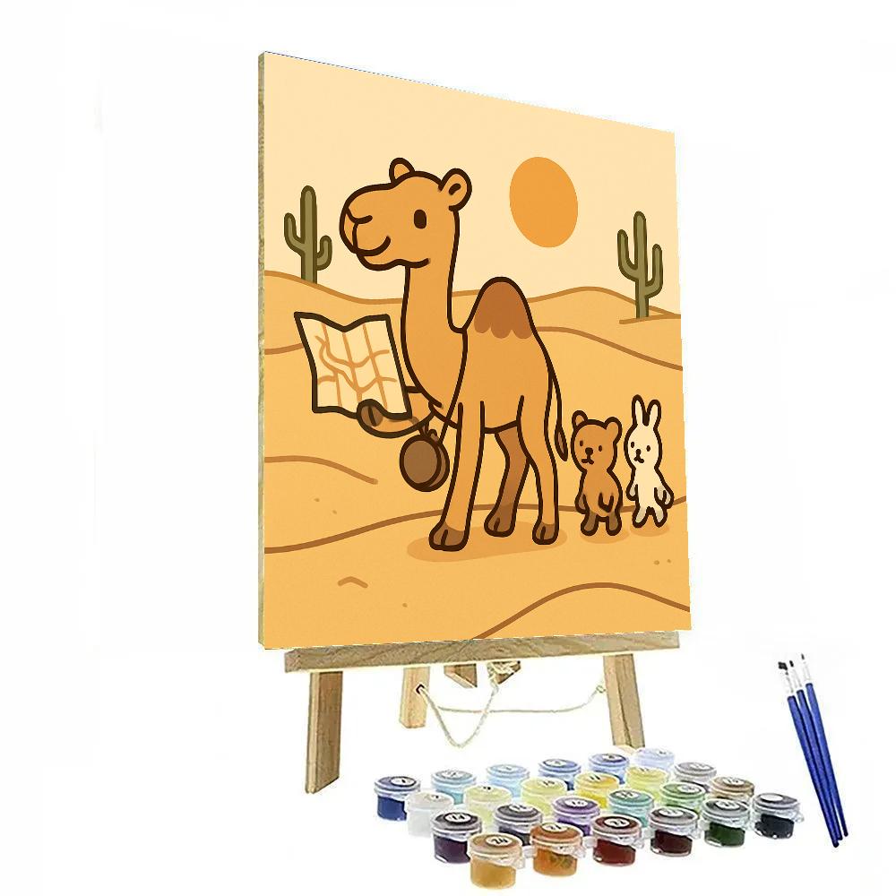 Desert Caravan Camel paint by number