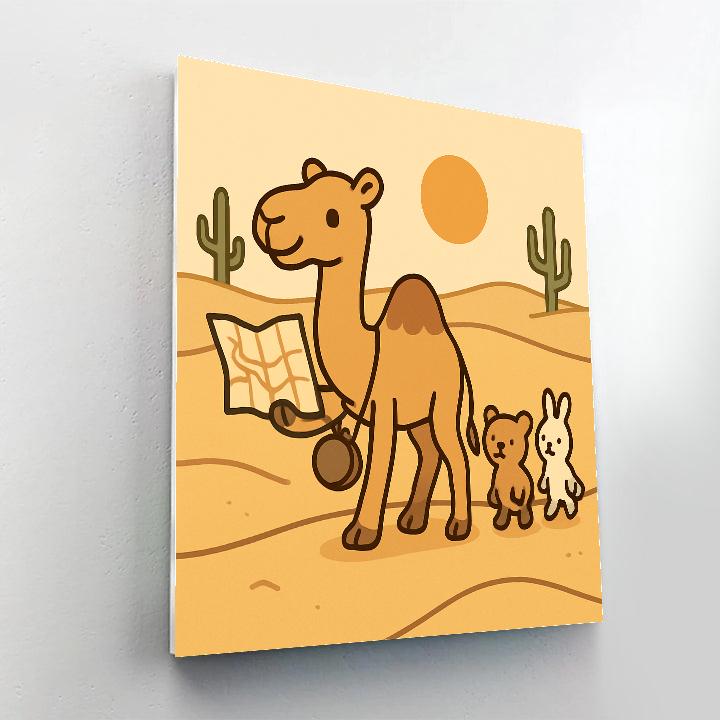 Desert Caravan Camel paint by number