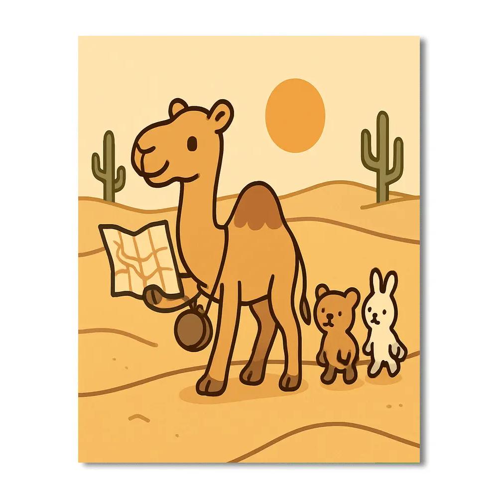 Desert Caravan Camel paint by number