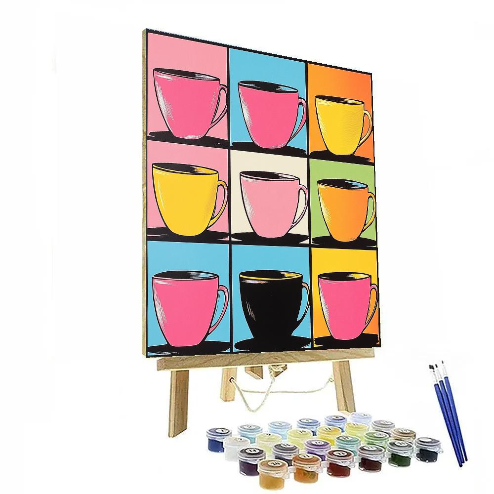 Warhol Inspired Coffee Cups paint by color